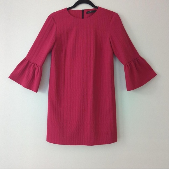 ZARA Fuchsia Dress with Long Sleeves - Picture 3 of 8